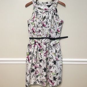 WHBM Floral Fit & Flare Dress with Belt